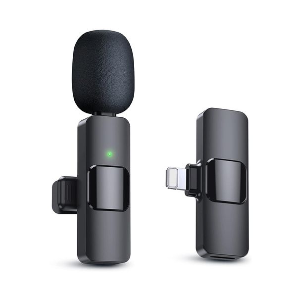 bezprzewodowy mikrofon z klipsem na obrożę karaoke transmisja na żywo mikrofon Bluetooth mikrofon z klipsem na obrożę jeden do dwóch_voghion.com