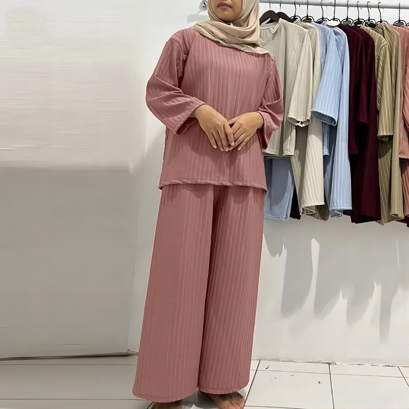 Women's Fashion 2 Piece Set 2025 Spring New Muslim Casual Suit_voghion.com