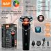 Rasoio elettrico RAF - Rasoio portatile da uomo con tre testine ricaricabili e display digitale galleggiante_voghion.com