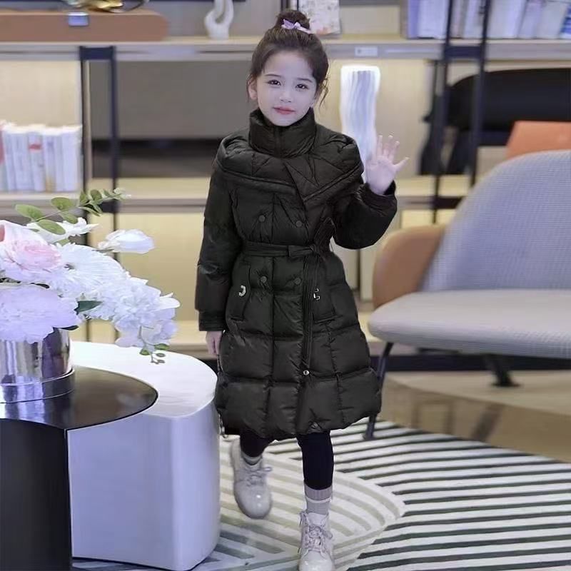 Chaqueta acolchada de algodón para niña, abrigo de invierno 2025, nueva chaqueta de algodón larga y gruesa con plumón, chaqueta acolchada de algodón para niños, elegante, venta directa de fábrica._voghion.com