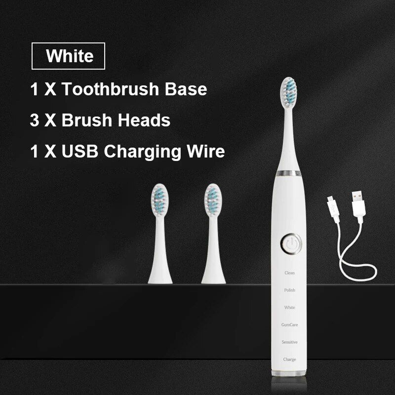 Oplaadbare sonische elektrische tandenborstel Ultrasone volwassen whitening apparaten voor persoonlijke verzorging Tandenborstel_voghion.com