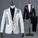 CT Photo Studio Portrait Black And White With Colorful Diamonds Host Formal Wear Singer Men's Performance Suit New Style_voghion.com
