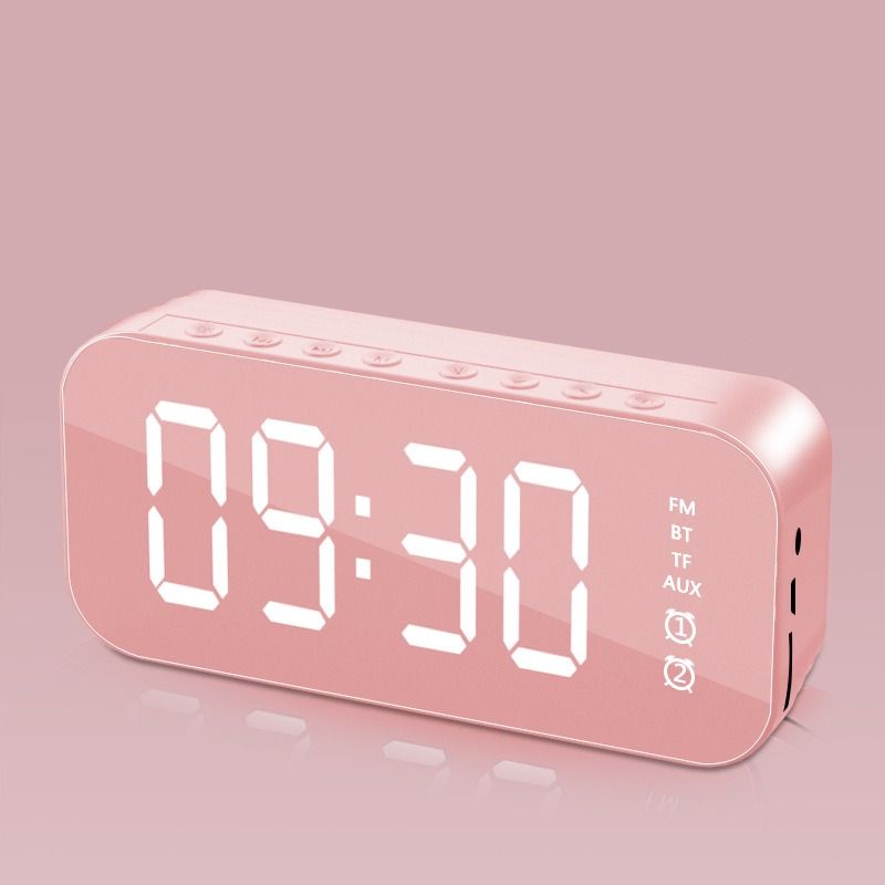 Wireless bluetooth speaker new mini home mirror small speaker remote control alarm clock smart speaker_voghion.com