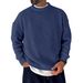 Men's Oversized Knit Sweater – Relaxed Crewneck Cotton Blend Long Sleeve (S-5XL, 10 Minimalist Colors For Casual & Smart Looks)_voghion.com
