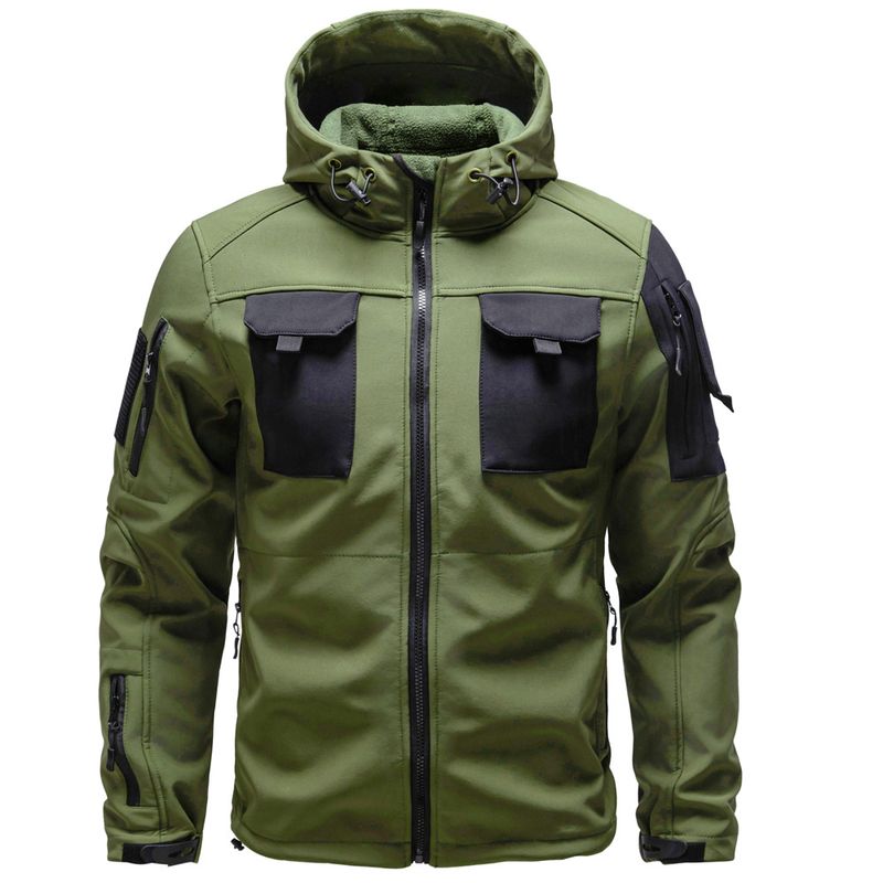 Taktische Jacke für Herrenbekleidung – wasserdichte Windjacke mit Kapuze, warmer, mit Fleece gefütterter Outdoor-Militärmantel zum Wandern, Camping und für die Freizeit_voghion.com