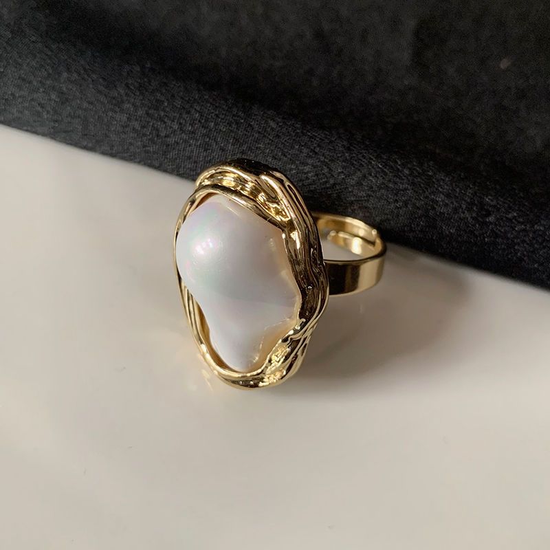 Korean Mild Luxury Retro Special-Interest Design Pearl Ring Female Ins Popular Net Red Fashion Normcore Style Ring Advanced_voghion.com