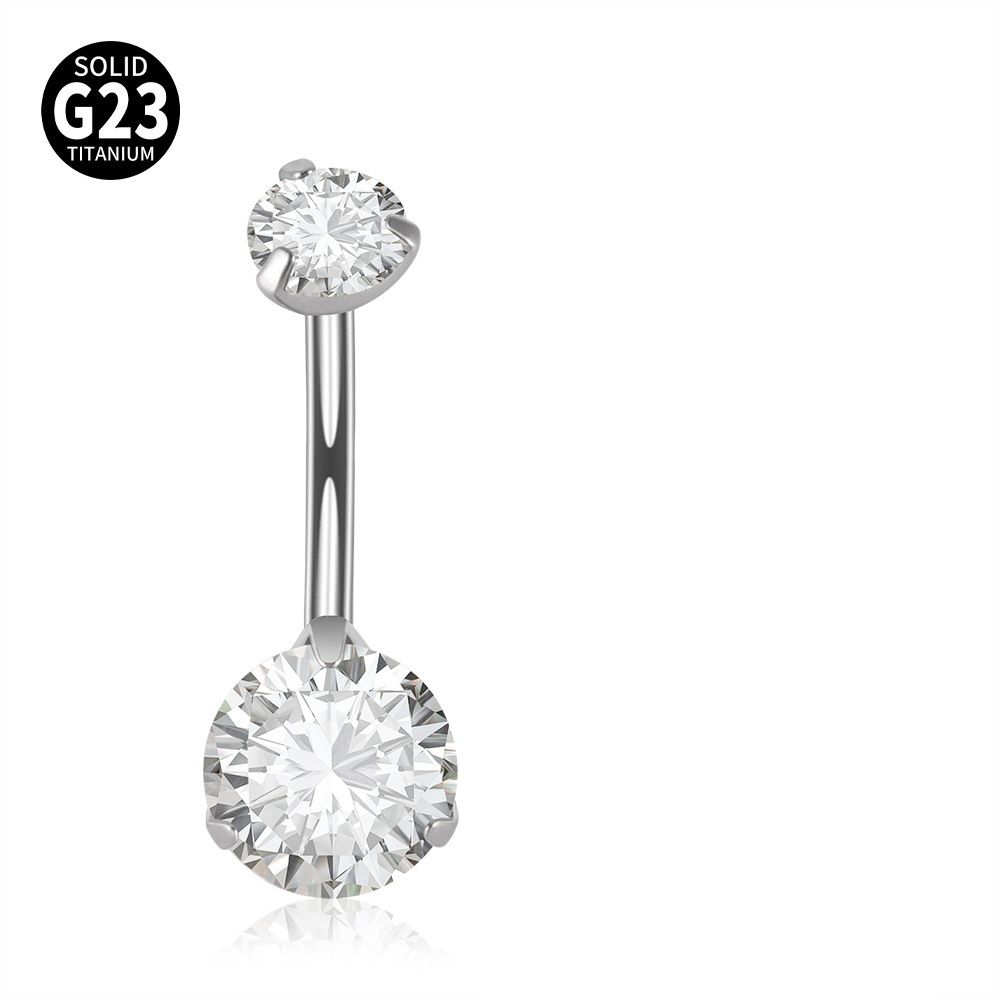 Naiste ehted titaanisulamist 6 14 mm vardaga haarats topeltpeaga tsirkoon nabarõngas sisemise keermega nabapandlaga keha augustamine nabakaunistus_voghion.com