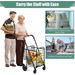 GAINOOM Folding Shopping Cart Portable Utility Cart Double Basket Grocery Cart_voghion.com