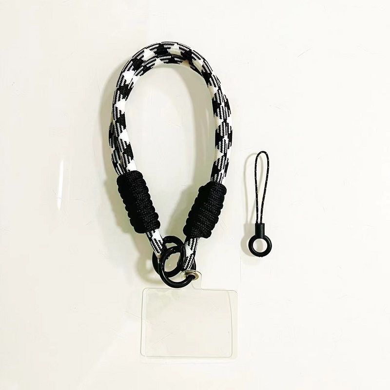 High-end Simple Lanyard Wrist Transparent Sticker Double Buckle Multi-functional Keychain Anti-lost Phone Chain Short_voghion.com