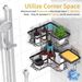 Heavy-Duty Bathroom Corner Shelf, 3-Tier Storage With Hooks, Adhesive Installation, Space Saver For Shower, Rental Friendly_voghion.com