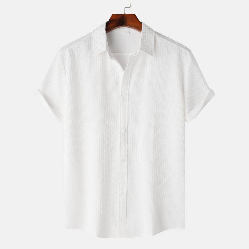 Unbeatable Quality 2025 Summer New Men's Jacquard Short Sleeved Shirt For Men_voghion.com