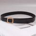 Korean style simple and versatile square buckle cowhide belt for women, decorative jeans, jacket, fashionable and casual waist belt_voghion.com
