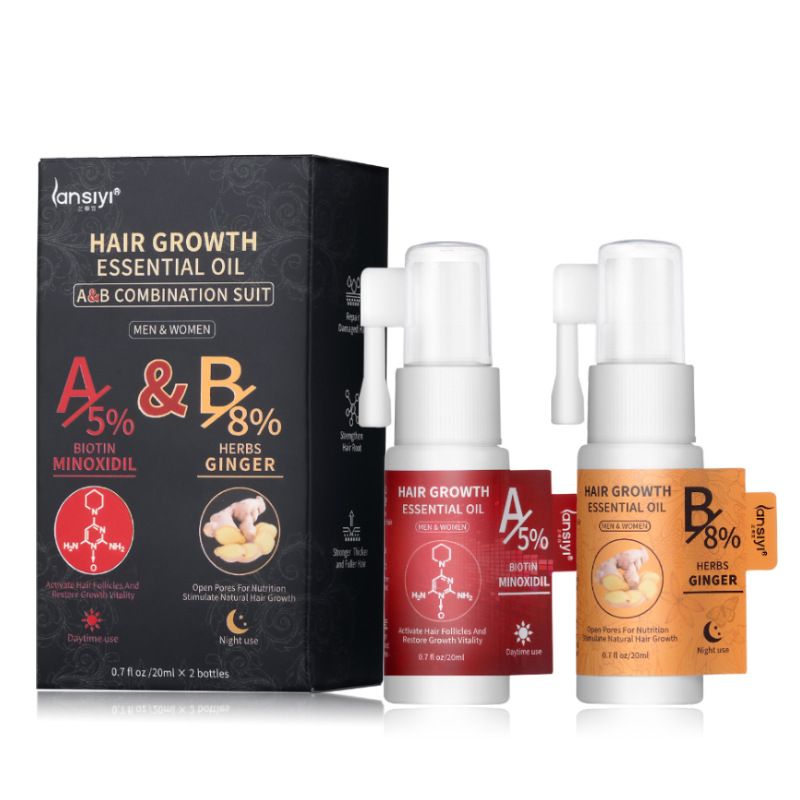 Erkekler ve Kadınlar için Saç Büyüme Spreyi Esansiyel Yağı A+B_voghion.com