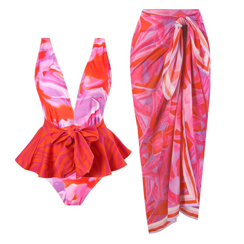 Women's Clothing Gathered Bikini Sexy High Waist Bikini Split Swimsuit Suit Long Skirt_voghion.com