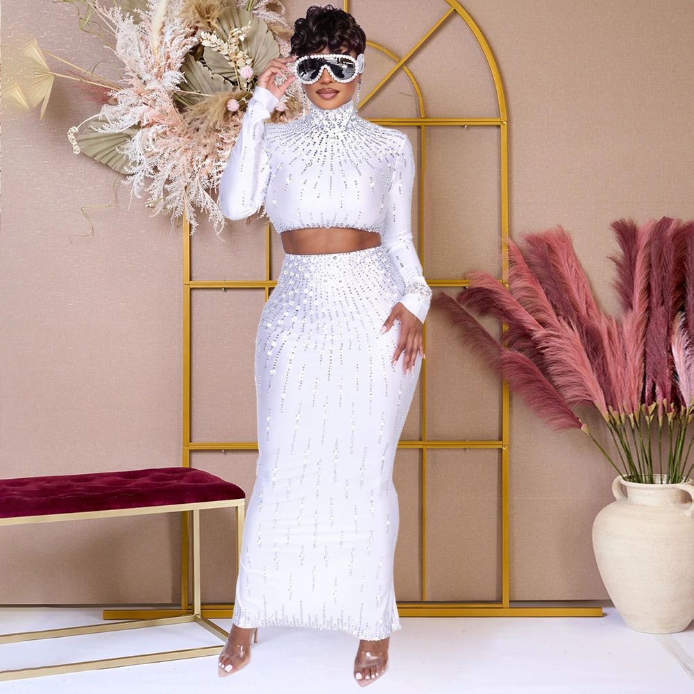 Strapless Crop Top & Wide-Leg Pants Set - Elegant Two-Piece Outfit For Women_voghion.com