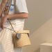 2025 Spring And Summer New Plaid Bucket Fashion Hundred Shoulder Western Straw Handbag Women's Daily Leisure_voghion.com