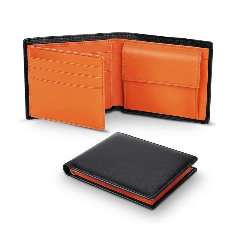 Herrentaschen, einfache, modische, schlichte, dreifach faltbare Herrenbrieftasche aus echtem Leder mit mehreren Kartenfächern, Ausweishalter_voghion.com