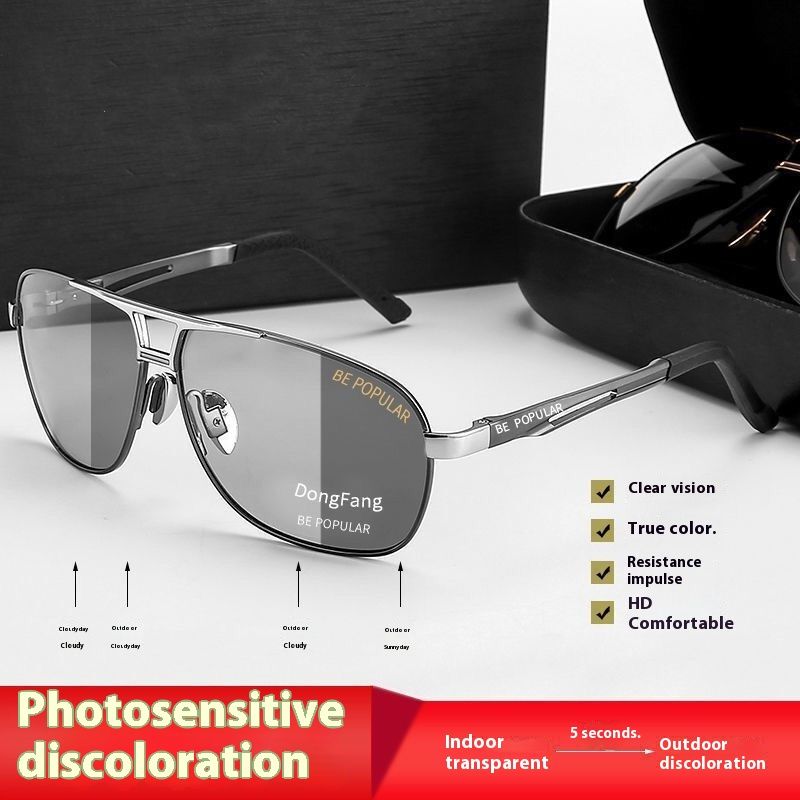 Popular Popular Selection for Men and Women, New Casual Versatile, Large Polarized Gradient Metal Retro Fashion_voghion.com