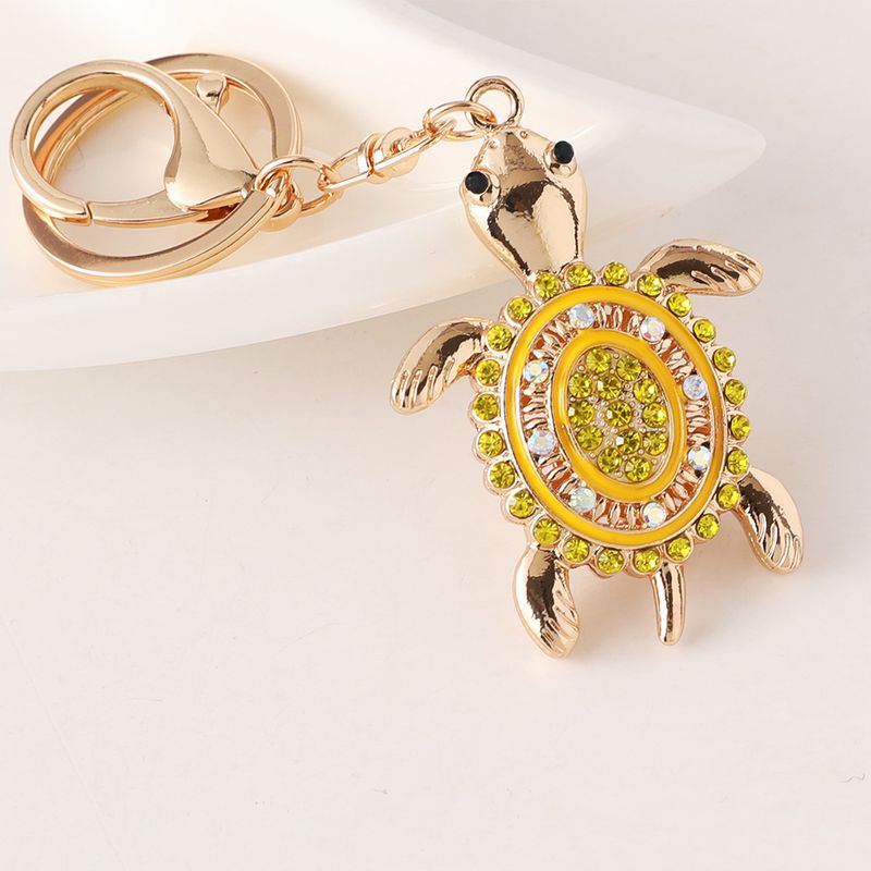 Porte-clés créatif en diamant, joli accessoire de voiture, pendentif coloré en forme de petite tortue_voghion.com