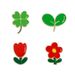 Cartoon Four Leaf Clover Brooch Personalized Small Red Flower Male And Female Student Bags Clothes Accessories Pins Jewelry Badges_voghion.com