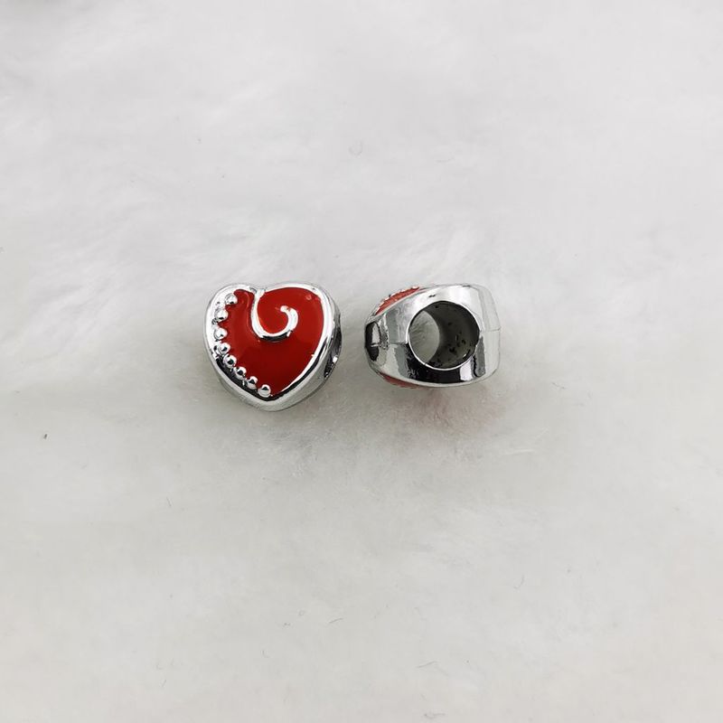 6 pieces of alloy double-sided oil dripping love large hole beads diy loose beads multi-color bracelet necklace jewelry bead accessories_voghion.com