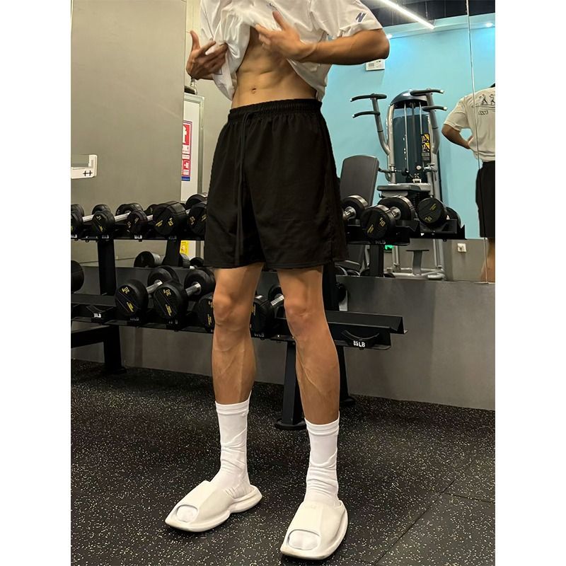 Men's Clothing Sexual Tension Wear Solid Color Shorts Men's Summer Fitness Sports Simple Pants Running Casual Four Point Pants_voghion.com