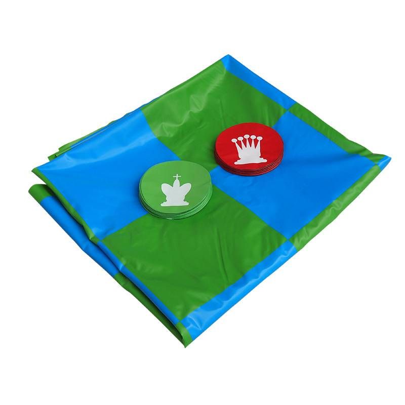 Mehrzweck-PVC-Spielmatte – Riesige Spielmatte für Kinder mit Schach, Schlangen & Leitern und Dame – Tragbares Familienbrettspiel für drinnen und draußen_voghion.com