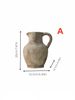 1pc Vintage-style Ceramic Vase With Handle, Wine Bottle Shape, Suitable For Holding Water, Flowers, And As A Decorative Vase For Flower Arrangement_voghion.com