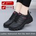 Huaqiang Warrior Black Leather Waterproof Leisure Women's Shoes_voghion.com