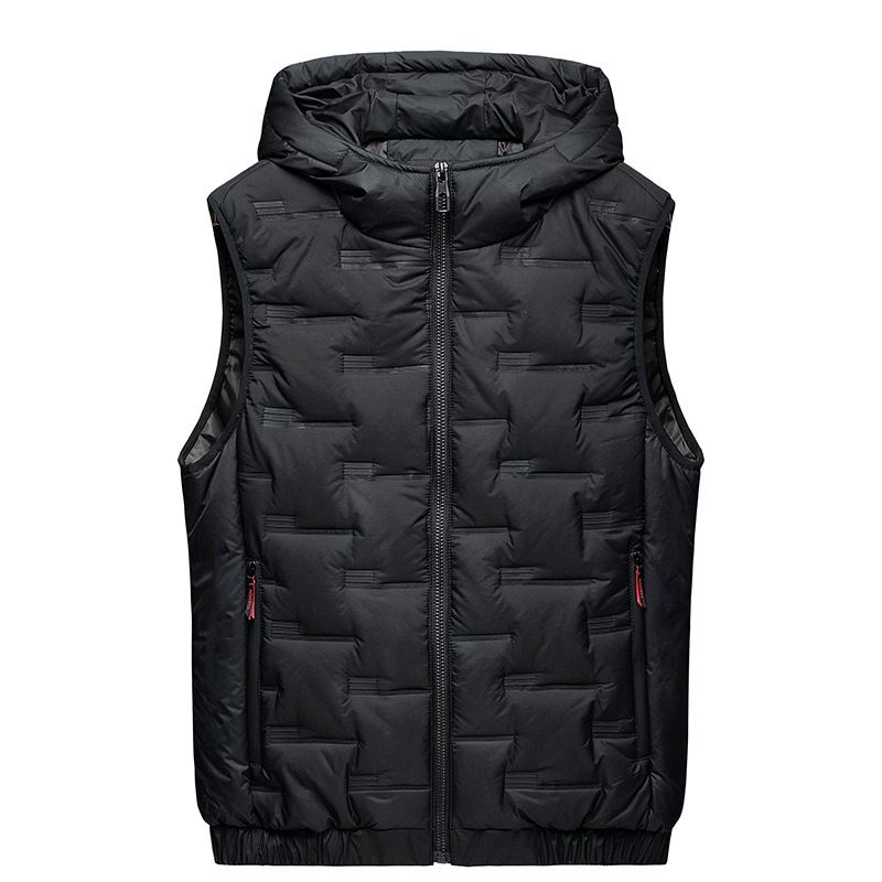 New Hooded Down Cotton Vest Men's Autumn And Winter Loose Oversized Plus Fat Warm Jacket_voghion.com