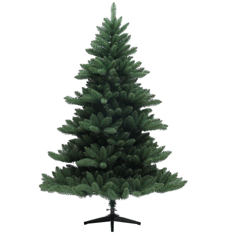 HOMCOM Künstlicher Weihnachtsbaum, 180 Cm Christbaum Mit 880 Spitzen, Faltbar Stahlfuß, Flammhemmend, Für Weihnachten Deko, Indoor, Grün_voghion.com