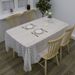White Lace Tablecloth - Rectangle Aesthetic Cover For Coffee Table Dining Table & Nightstand (60"X90" Photography Backdrop Minimalist Home Decor)_voghion.com