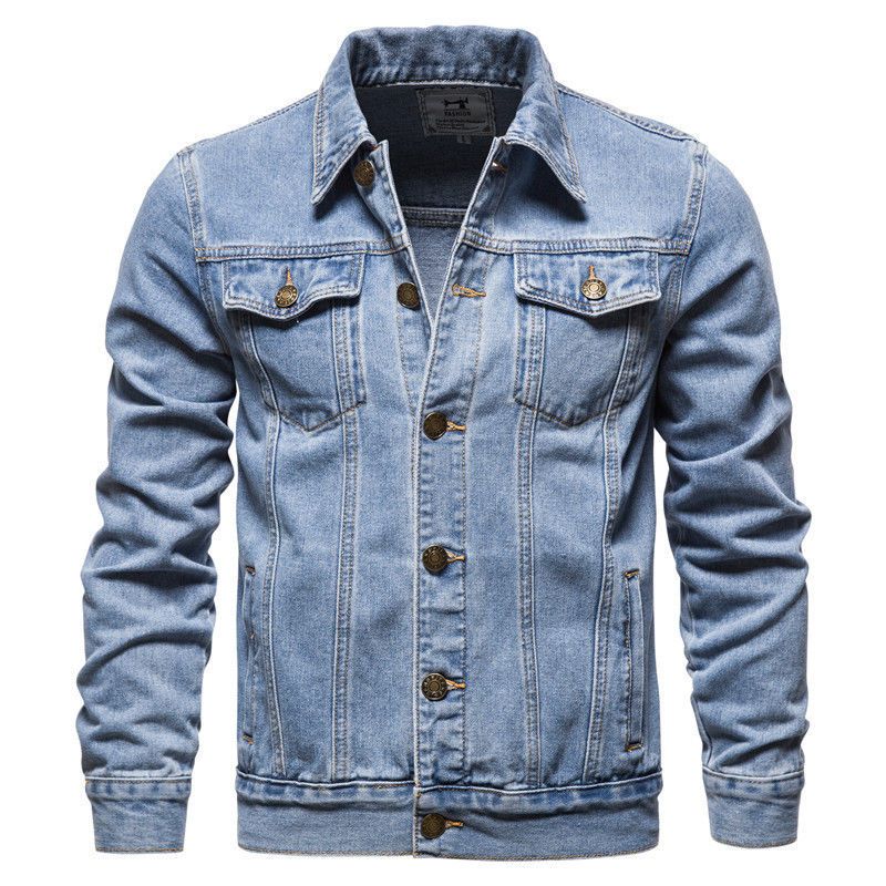 Shirt Jacket Youth Trendy Workwear Denim Coat New Spring Autumn Winter Casual Men's Clothing_voghion.com