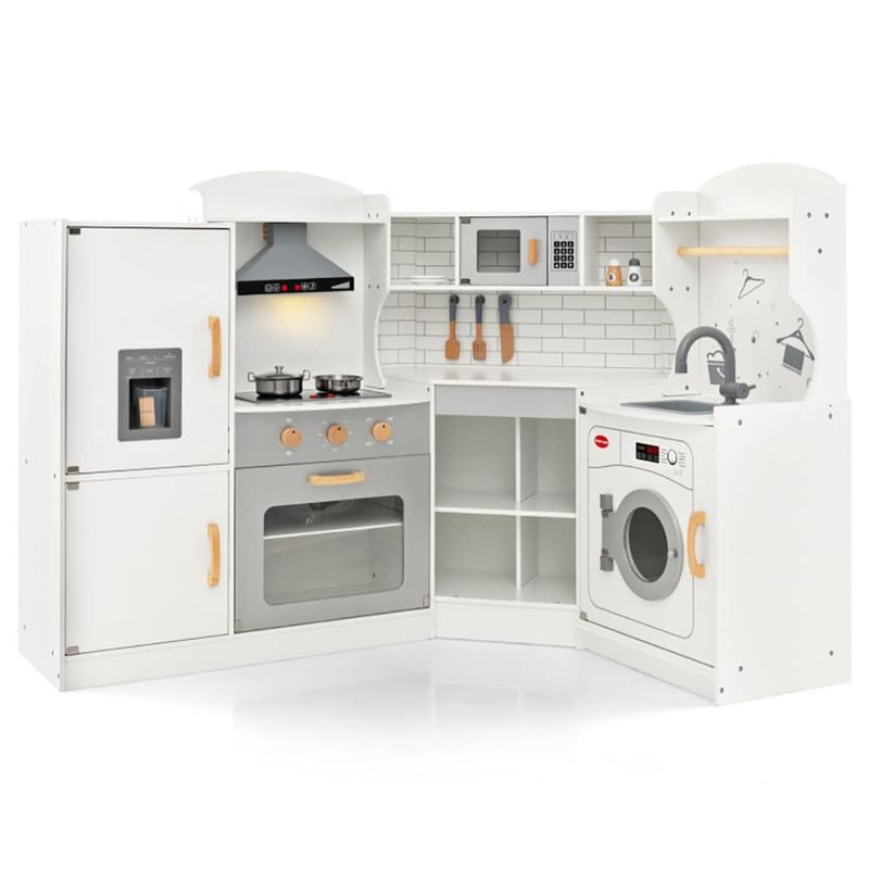 1 Pc Corner Kids Play Kitchen With Washing Machine And Ice Maker Gift For Boys Girls_voghion.com