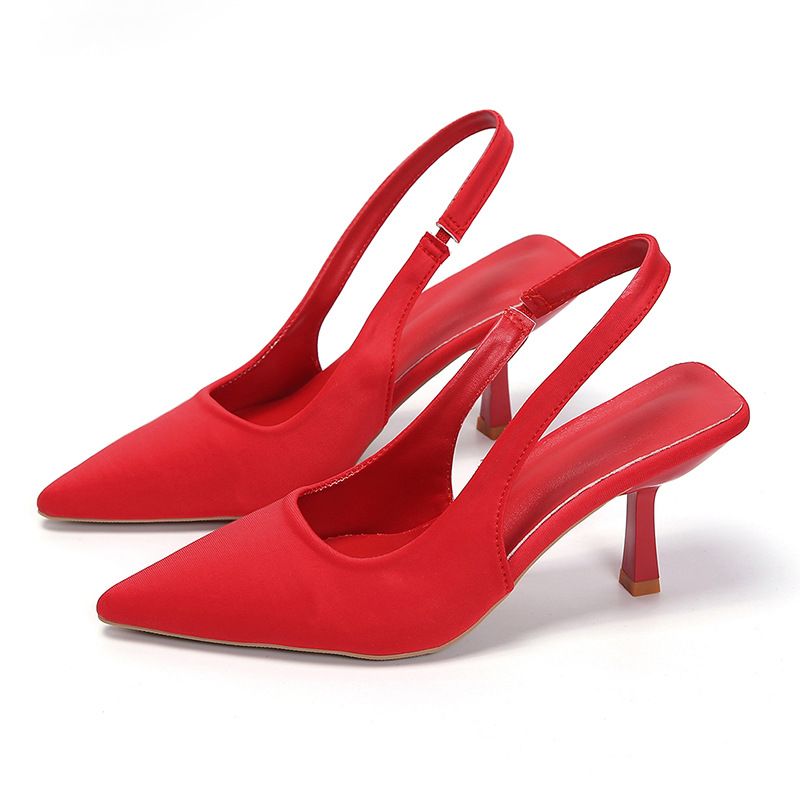 Large-size high-heeled sandals wrapped head after empty post-trip strap new shallow mouth pointed single-shoe stiletto heels_voghion.com