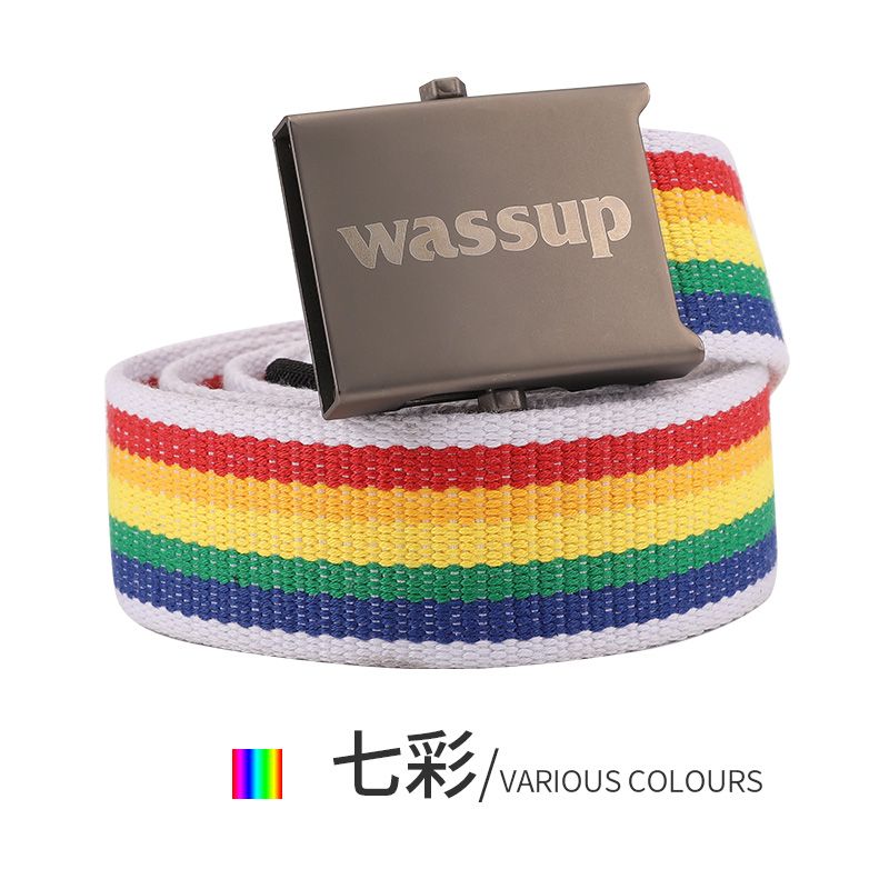 Cinturón informal de lona sin perforaciones Wassup para hombre_voghion.com