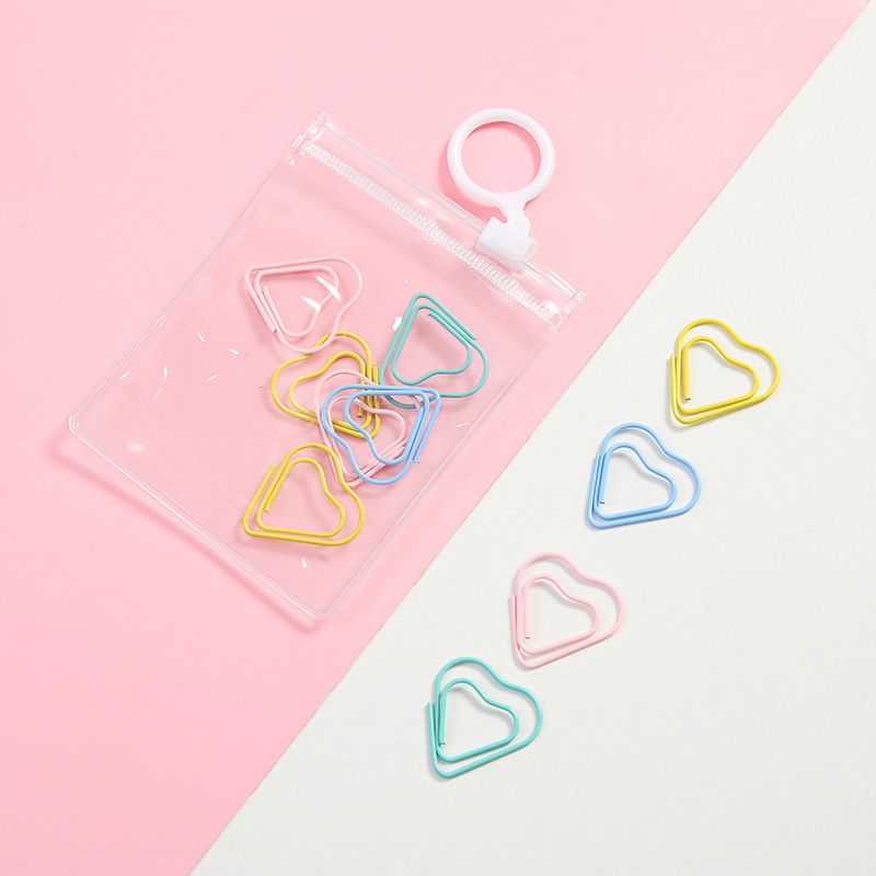 Creative metal candy color paper clips 10 pieces a pack small bookmarks cross border stationery office student creative bookmarks_voghion.com