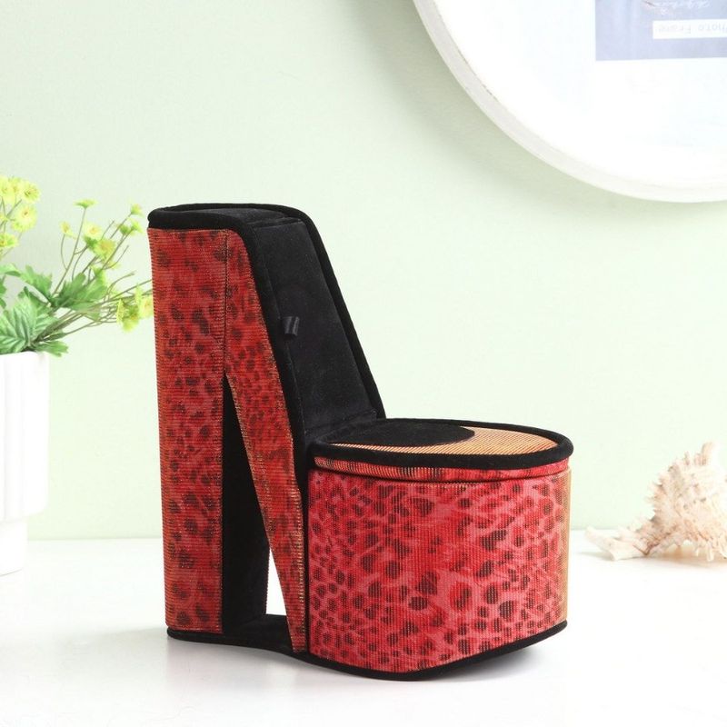 Storage Box Print High Leopard Display Shoe Hidden Tall Heel 9 With Jewelry Design_voghion.com