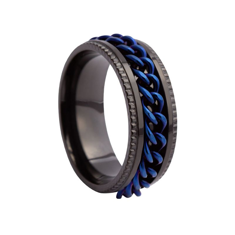  Heißer Verkauf Schmuck Herren Kette Drehen Edelstahl Dekompression Ring Standard-US-Größe Optional Multi-Color Matching_voghion.com