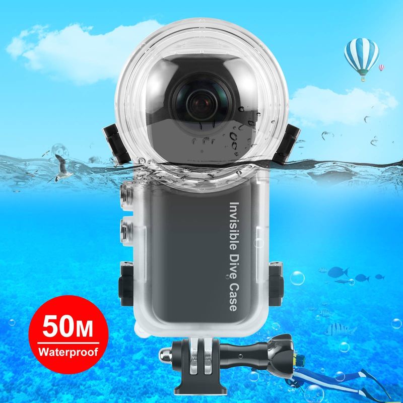 For Insta360 X3 PULUZ Invisible Dive Case 50m Waterproof Sealed Case (Transparent)_voghion.com