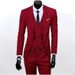 CT New European Size Men's Suit Set: Formal Jacket Vest + Trousers Three-Piece Set_voghion.com