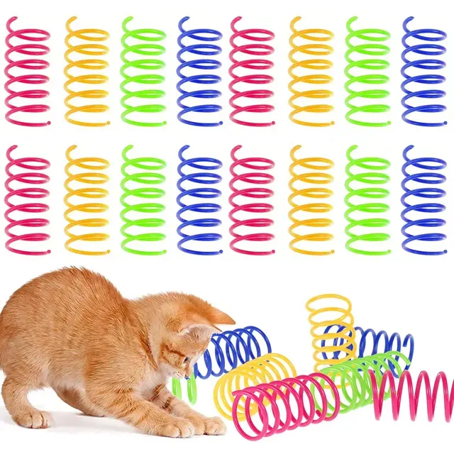 4-200 pezzi. Giocattolo a molla a spirale colorato per gatti, interattivo, durevole, per gatti con problemi di pressione alta, di PawParty Store_voghion.com