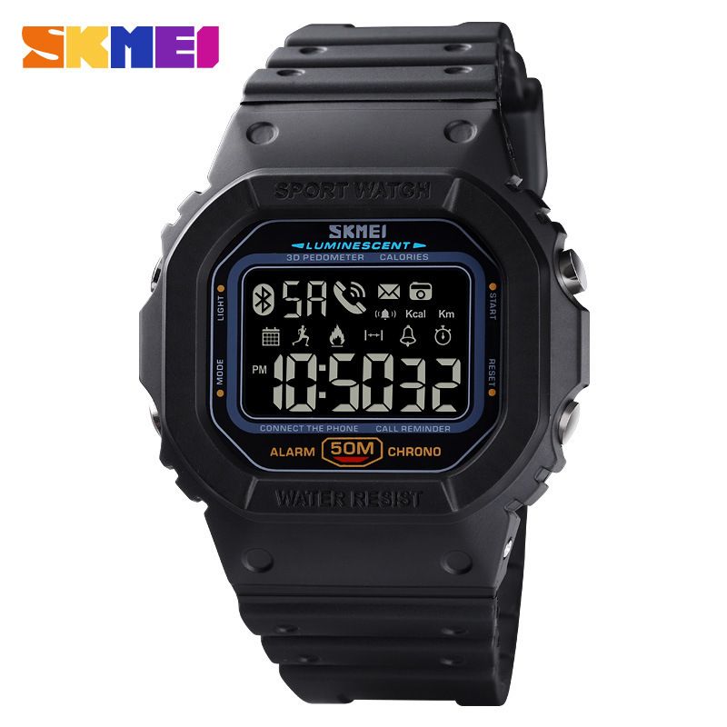 Time US Cross Border Multifunktionale Herzfrequenzüberwachung Sport Herrenuhr 50 Meter wasserdicht Student Light Intelligente Bluetooth-Uhr_voghion.com
