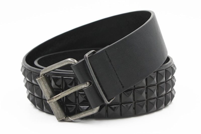 HOT Zwarte Mode Strass Klinknagel Mannen & Vrouwen Studded Riem Punk Met Pin Gesp Gratis Verzending_voghion.com