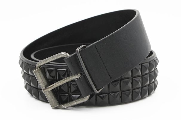 HOT Zwarte Mode Strass Klinknagel Mannen & Vrouwen Studded Riem Punk Met Pin Gesp Gratis Verzending_voghion.com