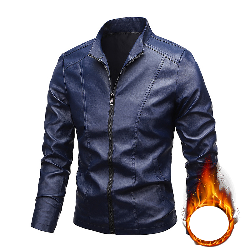 Męska odzież PU płaszcz Młodzieżowy trend casual plus size skórzana kurtka motocyklowa_voghion.com