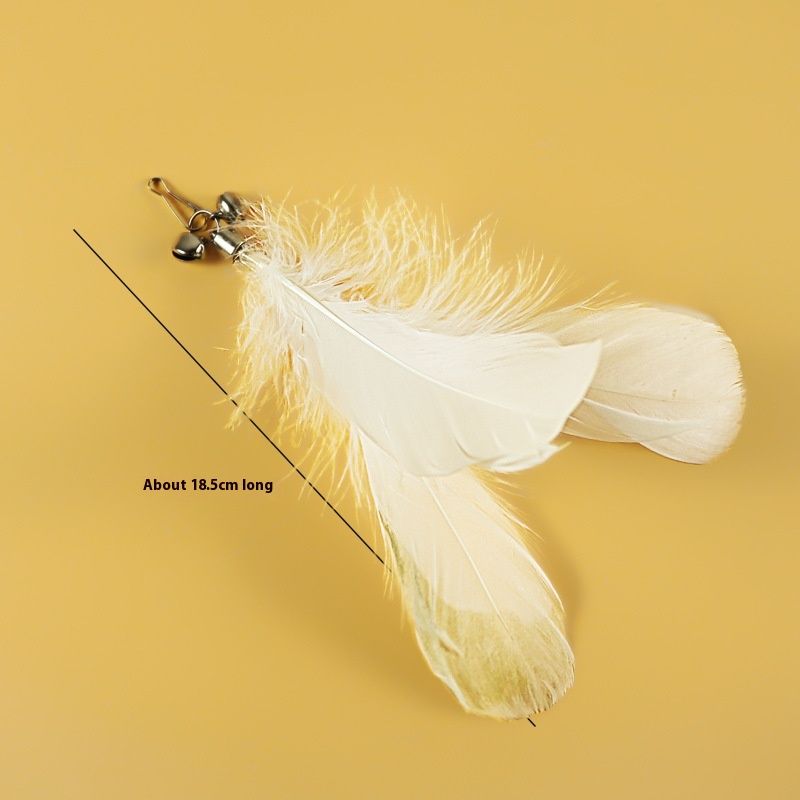 Jouet pour chat en bois massif avec épée en coton et souris en lin, jouet pour chaton en corde élastique et plumes_voghion.com