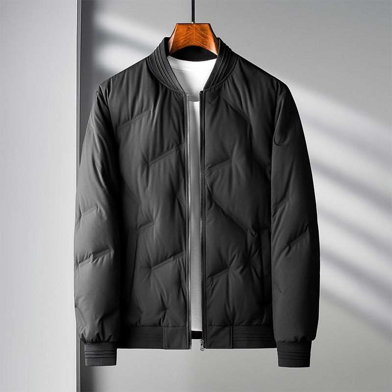 La tendance de toutes les nouvelles doudounes pour hommes, veste courte d'affaires décontractée, veste épaisse pour jeunes et d'âge moyen, manteau à col de baseball pour hommes_voghion.com