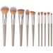 Makeup Brushes & Tools 10/14pcs/set Champagne Makeup Brush Set – Professional Wooden Handle Cosmetics Tools (Luxury & Complete)_voghion.com