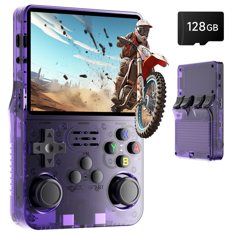Game Console Equipped With 128GB Memory Card, 3.5-inch IPS HD Screen, 20+classic Emulators, Dual Power Options, Rechargeable Battery_voghion.com